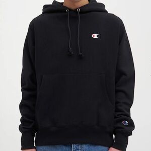 Champion Reverse Weave Pullover Hoodie Black M
